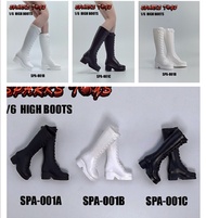 รองเท้าส้นสูงรองเท้าบูท Martin สีดำผู้หญิงขนาด1/6,รองเท้าส้นสูงแบบโพรงรุ่นรองเท้า DIY ขนาด12นิ้วตุ๊ก