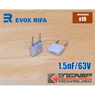 (10 Pieces) [F-CAP] 1.5nF/63V 1n5J63V EVOX MMK5 5% 2.4x7.2 H6.5mm P=5mm
