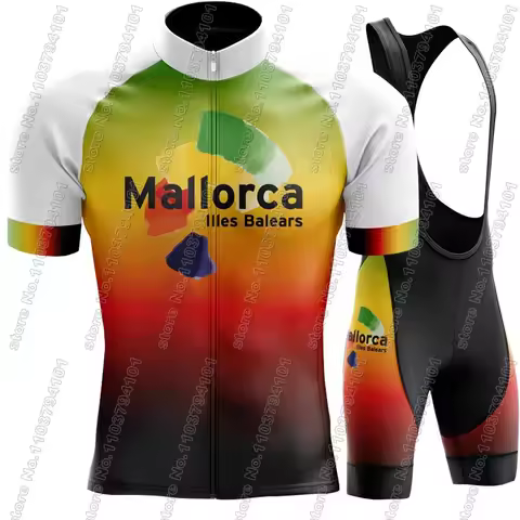 Mallorca Cycling Jersey 2024 Set Men Espana Clothing Short Sleeve Bicycle Shirt Road Bike Suit MTB W