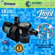 Emaux SB20 (2.0HP) Australia Swimming Pool Water Pump, Pam Kolam Renang with replacement installatio