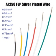 AF250 FEP Silver Plated Wire  0.05mm² ~1mm²  High Temperature DIY FEP Electronic Signal Copper Cable
