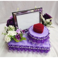 gubahan frame mas kahwin c/w bekas cincin(purpleviolet)