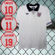 S-XXL     England Retro Football home Jersey 1990-1992 (RT0094) - Custom Name & Number - Asian Sizes