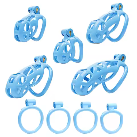 Blue Chastity Device V1, 3D-Printed Nylon Resin Comfortable Chastity Cage, Plastic Male Chastity Cag