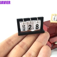JAVIER Mini Calendar, Simulation Small Office Desk Decoration, Bedroom Model Funny Wooden Desk Calendar Dolls