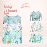 【READY STOCK】Baby Cotton Pajamas 2PCS Set Kids Cartoon Sleepwear Pyjamas Long Sleeve Homewear 73cm~1