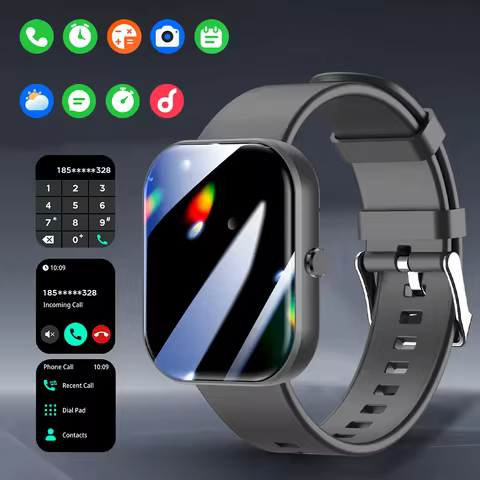 LAXASFIT Smart Watch 1.85-inch HD Display Smart Watch Bluetooth Voice Call IP68 Waterproof Fitness T