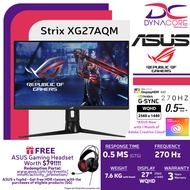 Asus ROG Strix XG27AQM HDR Gaming Monitor, 27 inch WQHD (2560 x 1440) Fast IPS Overclockable 270Hz (Above 144Hz), 0.5ms, G-SYNC Compatible, DisplayHDR™️ 400