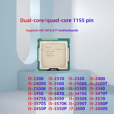 1 piece i5-2400 2500 3450 3470 3570 i7-2600 2700K 3770 CPU Supports H61/B75/Z77 motherboards