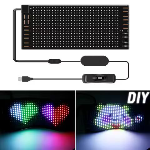 Scrolling LED Car Sign Programmable Flexible Ultra-Thin Flexible LED Screen APP USB 5V DIY LED Signs