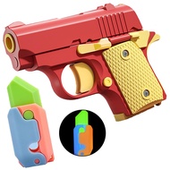 Fidget Toy Gun Set, 2Pcs 3D Plastic Mini 1911 Fidget Gun Knife Toy Adults Slider, Gravity Gun Toy Ni