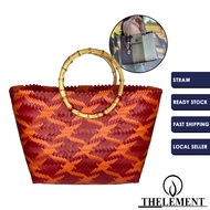 Large Straw Washable Thick Market Hand Bag Tote/Bakul Anyaman/Bakul Beg Ready Stock in Malaysia