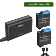 Puantes AHDBT-801 แบตเตอรี่ + 3 ช่อง USB fast charger จับคู่กับ Gropro Hero 5/6/7/8 กล้องกีฬา