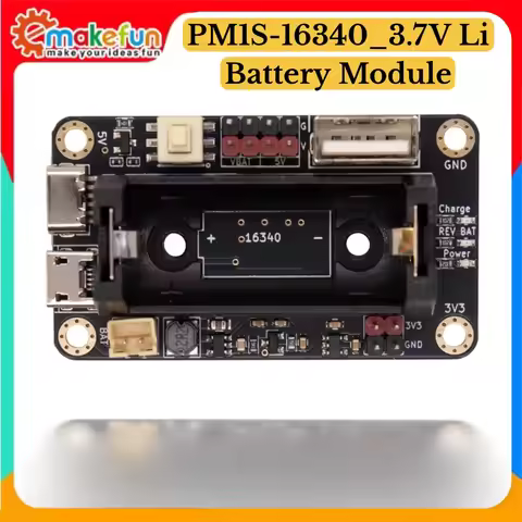 PM1S‑16340 3.7V Li‑ion Battery Charging & Boost Module MicroUSB 5V Charging Onboard 700mAh Battery 5