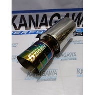 5ZIGEN Racing Muffler Tengos Rainbow Round Bass Worm Full Stainless - Exhaust tip Muffler tip/ Exhau