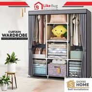 ️LIKE BUG ! Wardrobe with drawer Almari Baju laci/ Rak Baju / Almari Kain