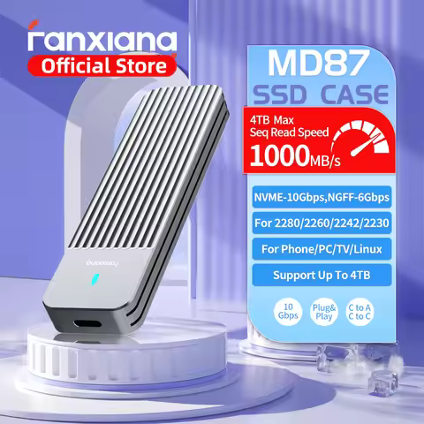 Fanxiang MD87 M.2 SSD Case 10Gbps NVMe/NGFF-SATA Dual Protocol USB 3.2 Gen2 Type C SSD Enclosure For