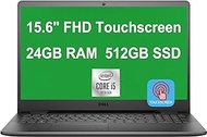 Dell Inspiron 15 3000 3501 Laptop Computer 15.6" Full HD Touchscreen 10th Gen Intel Quad-Core i5-1035G1 (Beats i7-8665U) 24GB RAM 512GB SSD Intel UHD Graphics HDMI Webcam Win10 Black