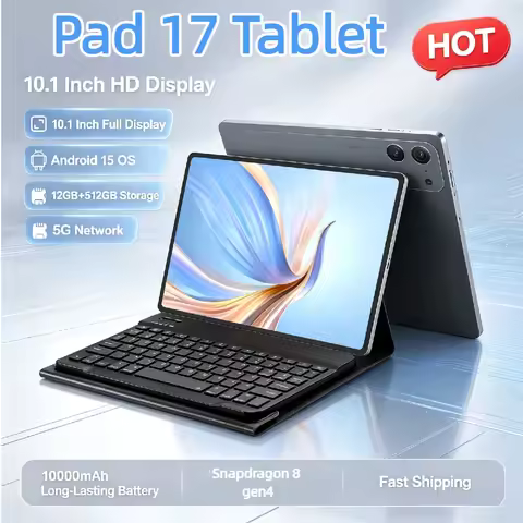 Pad 17 Tablet 2026 Global Version Snapdragon 8 Gen 4 10.1 Inch 4K HD Android 15 10000mAh 12GB+512GB