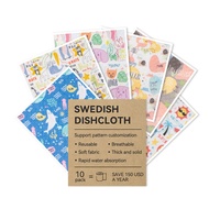 6 Pieces Swedish Kitchen Dish Cloth Reusable Absorb Water Kitchen Dish Cloth Washable Kitchen Dish C