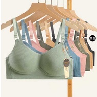 (2 PCS) OREO Striped Bra Cup B Full Cover K28 Bellewear Wire Free 3 Hooks