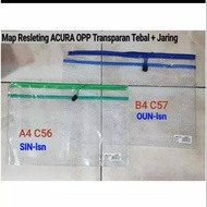 Map Buku Map Sekolah Resleting  Plastik Tebal