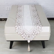 Household Tablecloth Embroidery Simple White One-Piece Delivery Table Runner Generous Plain Elegant 