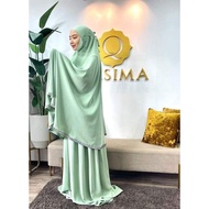 Telekung Qasima Travel Galactic Mint Green, patuh syariah dengan kotak hadiah, gift box