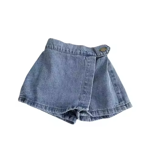 Brief Style Denim Blue Toddler Girls Skirt Shorts Kids Summer Sport Dress Pants Children Elastic Wai