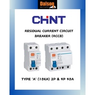 CHINT RCCB TYPE "A" 3P+N & 2P 40A 30MA RCCB-10KA (NL1-63)