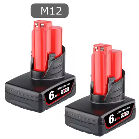 【3RD-Upgrade!】 2 Pack 6.0Ah Replacement Battery for Milwaukee M12 Battery Compatible with Milwaukee 