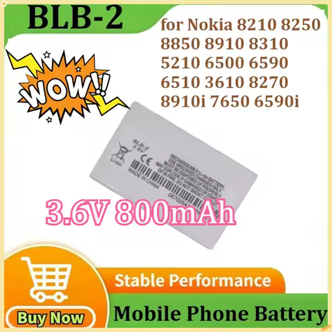 BLB2 BLB-2 for Nokia 8210 8250 8850 8910 8310 5210 6500 6590 6510 3610 8270 8910i 7650 6590i Mobile 
