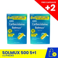 SOLMUX 500mg 5+1 capsules x 2 packs (For Coughs, Colds & Flu), health supplements, vitamins, persona