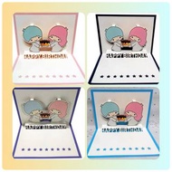 預購 預訂 卡通人物 公仔 雙子星 小神仙 立體 賀卡 生日 生日卡 生日咭 祝福 心意 浪漫 心思 特別 生日禮物 蛋糕 情侶 cartoon character little twin star 