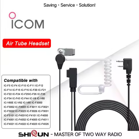 Earpiece for ICOM Two Way Radio IC-F14 Acoustic Headset for IC-F21 Walkie Talkie Air Tube Headphone 