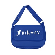 Men's sling bag FvckEX blue sling bag free sticker