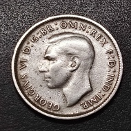 Australia King George VI 6 Pence Silver Coin 1948