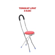 tongkat lipat KERUSI KAKI EMPAT SENANG BAWA ORANG TUA MUDAH ALIH TRAVEL