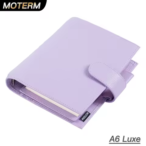 Moterm Luxe 2.0 A6 Size Rings Planner with 30 MM Rings Binder Genuine Pebbled Grain Leather Notebook