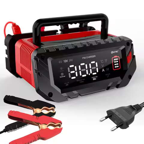 HTRC 30A/40A Car Battery Charger 6V/12V/24V LiFePO4 Charger for Lithium AGM GEL Lead-Acid Motorcycle