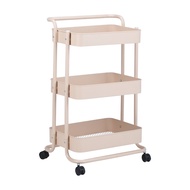 INDEX LIVING MALL ชั้นวางของ 3 ชั้นพร้อมล้อ รุ่นโลแกน - สีชมพู