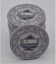 25 x EPT European Poker Tour Worth 5000 Ceramic Poker Chips 10g