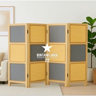 Minimalist Room Divider Screen Synthetic Rattan Room Divider Partition