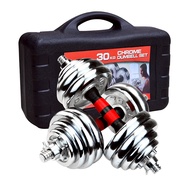 BG 30KG Adjustable Dumbbell Set with Chrome Weights and Carry Case for Home Gym