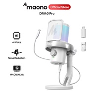 MAONO DM40 Pro White Wireless Gaming Microphone Condenser USB Mic dengan Perisian AI Perubahan Suara