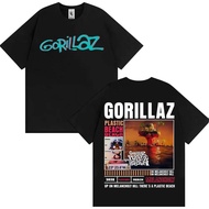 Gorillaz Merch Rock Band T-Shirt Retro Fashion Cartoon Cotton Casual Men Women Street Wear Y2K