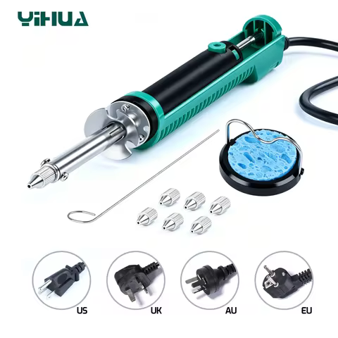 Electric Vacuum Soldering Iron Suction Pump Iron Gun Soldering Repair Tool with Welding Nozzle YIHUA
