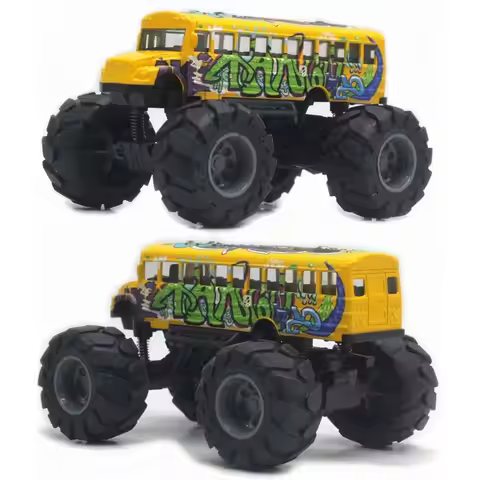 Birthday Gifts 1:43 Scale School Bus Model Die Cast Metal Big Wheels Pull Back Car Educational Simul