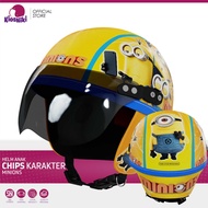 Helm anak chip retro helm karakter usia balita Karakter Minions