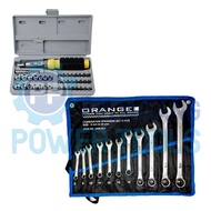 41-Piece Socket Wrench Set & ORANGE Wrench 11-Piece Wrench Set 8mm - 24mm